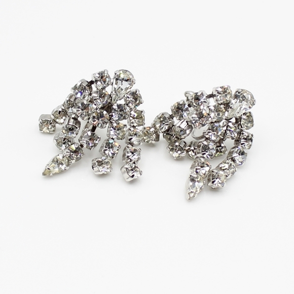 Vintage rhinestone dangle earrings - Picture 1 of 5